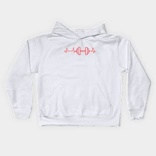 HEARTBEAT AND DUMBBELL Kids Hoodie